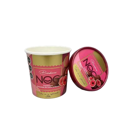 Glänzender 12-Unzen-Eiscreme-Pappbecher mit UV-Druck